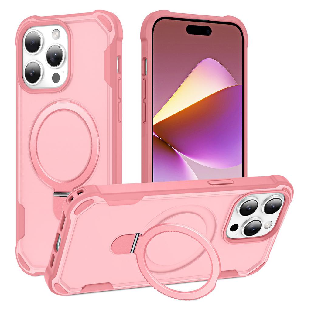 For iPhone 15 Pro Max Case Compatible with MagSafe Kickstand TPU+PC Shockproof Phone Back Cover