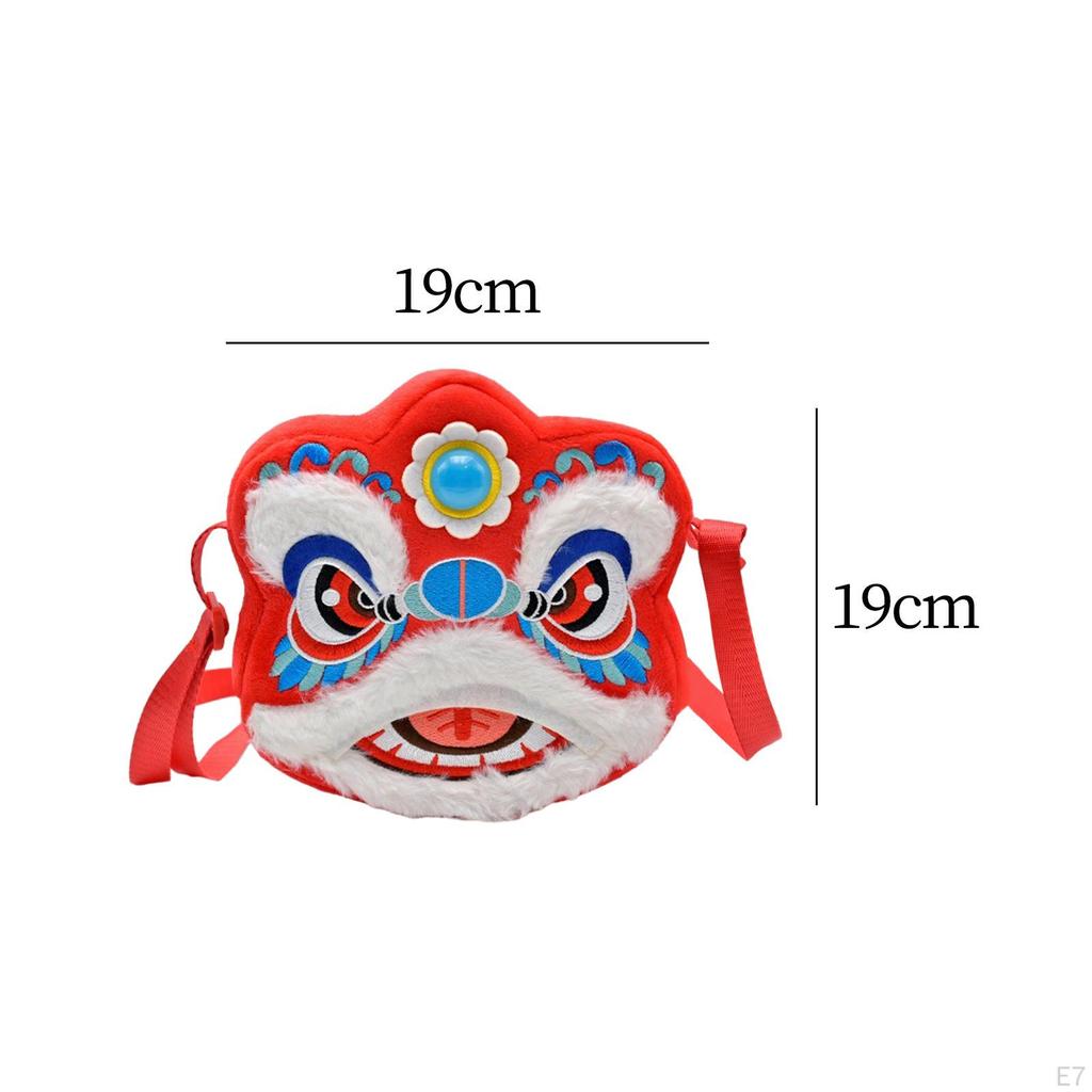 Chinese Year Red Crossbody Bag Embroidery Plush Shoulder Versatile Portable Stylish Lunar