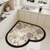 Creative Beige Heart Pattern Kitchen Floor Mat Cream Style Irregular Decoration Home Carpet Easy To Clean Easy Care PVC Foot Mat