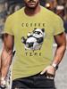 Coffee Chill Panda Enjoying Time T Shirts Men Women Short Sleeve Oversize T Shirt Loose Summer Tee Clothes Casual Fashion Tops
