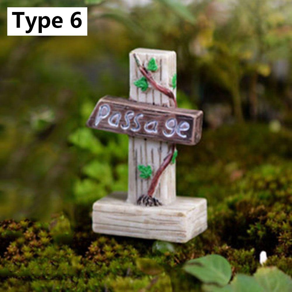 Succulents Bonsai Simulation Stone Signpost Welcome Stake Figurine Fairy Garden Mini Road Sign