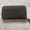 Used Intrecciato round zip long wallet brown