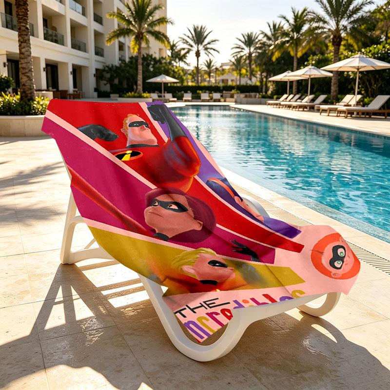 Incredibles Print Beach Towel Design, Soft, Lightweight. for Home Bathroom, Spa, Pool, Yoga, Surfing, Camping, Gift for Family, Friend