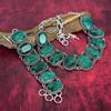 Zambian Emerald Lab-Created Gemstone Necklace & Bracelet, 925 Solid Sterling Silver Jewelry Set, Amazing Emerald Jewelry, For Mother Day Gift