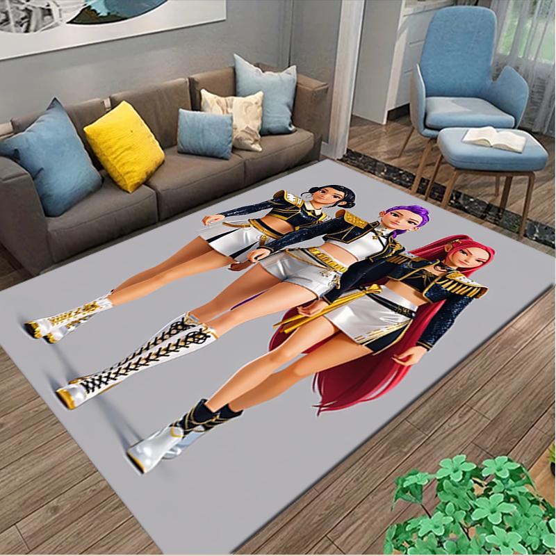 1pc Office Printed Area Carpet, Kpop Demon Hunters Rug, Home Sofa Chair Mat For Christmas and Halloween Décor