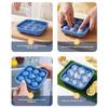 3D Football Shape Silicone Ice Cube Mold,9 Grid Reusable Ice Ball Maker with Lid for Whiskey Cocktail Drinks,Camping ice cube