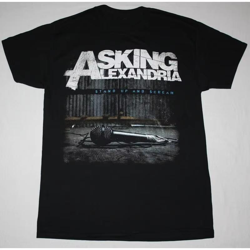 ASKING ALEXANDRIA СТОЙТЕ И Черная Футболка Мужская Хлопковая Футболка 2026 Новая Женская Футболка Футболка ASKING ALEXANDRIA