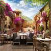 Обои Средиземноморская улица Вид на улицу ТВ Фон 3D Фреска Ретро Европейский Стиль Гостиная Обои
