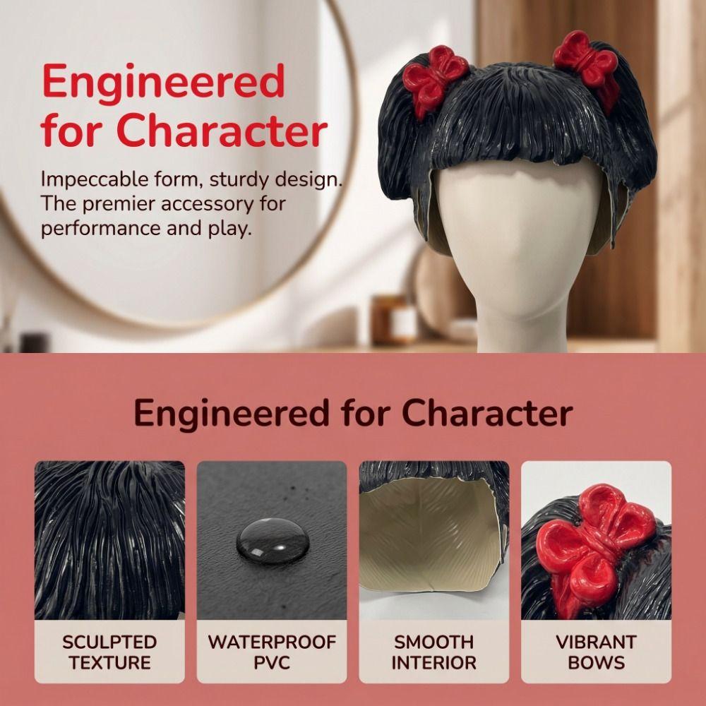 Realistic Latex Mask Comfortable To Wear Bob Hair Wig Rubber Colorful Hair Hats  Halloween Party