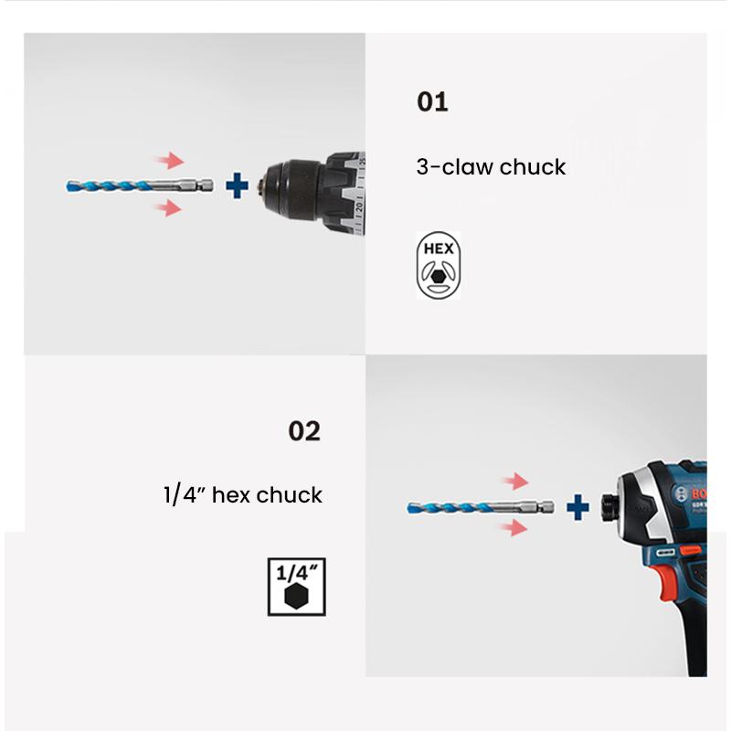 Bosch Сверла с шестигранным хвостовиком Серия EXPERT HEX-9 Геометрия центрирования для многоцелевого сверления