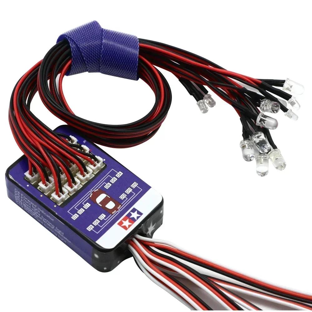 Rc Car Simulation Flash Light 12 Led Lighting Kit Steering Brake For 1/10 Scale Models Yokomo Tamiya Trx Hsp Hpi Axial Rc4Wd