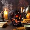 Skull Desk Lamp Gothic Magma Skull Lamp Spooky LED Human Skull Desk Light for Halloween Party Mantel Decoration