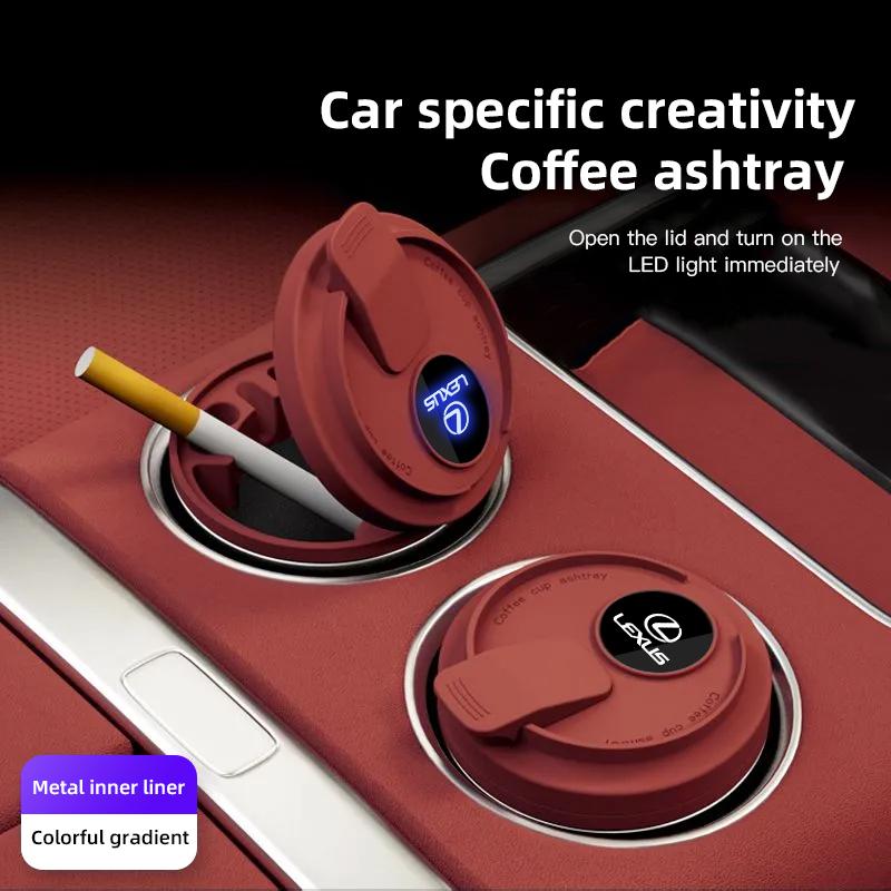 One-touch Open Car Ashtray Men's Business Vehicle Interior Accessory For Lexus Fsport GS GX IS LS LX CT LC RC LBX NX RX 350h ESAG3