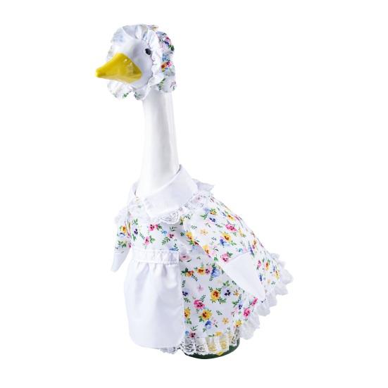 Yousheng Spring Flower Porch Goose Outfit for 23Inch Cement Goose Wildflower Floral Goose Clothes for Spring Summer Outdoor Patio Yard Lawn Decoration