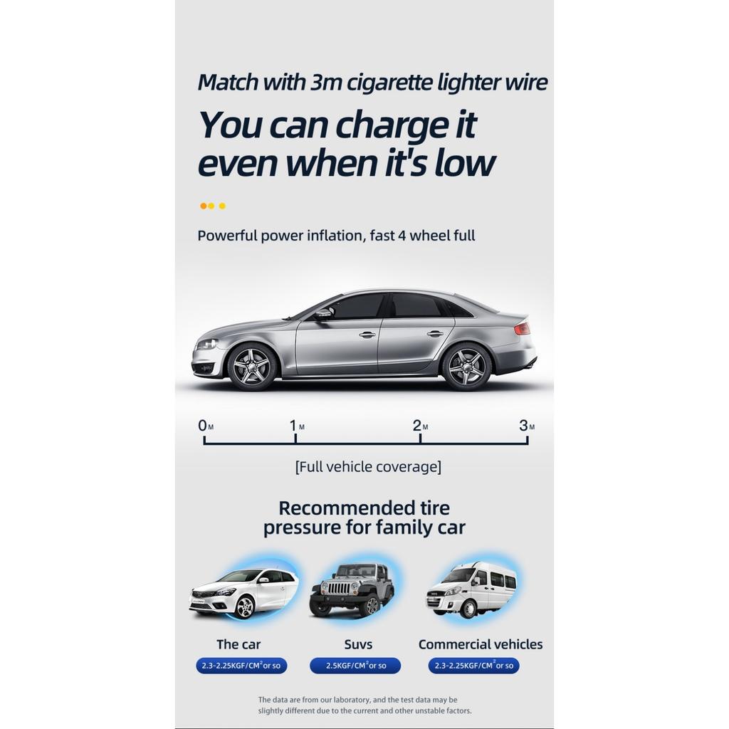 Portable Car Pump Tire Inflator Portable Inflatable Pump Bicycle Motorcycle Mini Digital Display Car Pump