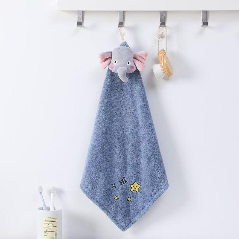 Милое детское полотенце для рук с рисунком из мультфильма - мягкое, плотное, впитывающее, без ворса, коралловый флис.