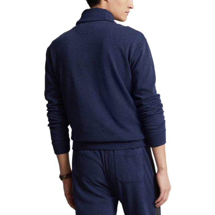 Polo Ralph Lauren Solid Logo Вышитый однотонный трикотажный свитер с круглым вырезом Мужской свитер Темно-синий MNPOKNI16822215-410