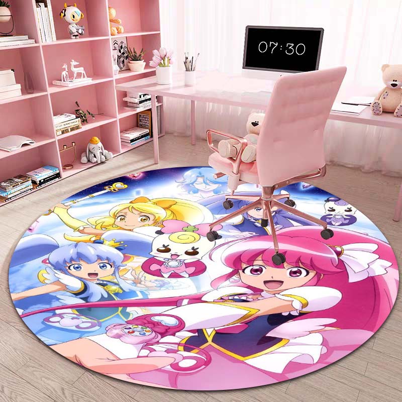 Cartoon Squirtle Round Rug, Suitable for Living Rooms, Children's Bedrooms, Sofa Decoration, Non-slip Floor Mat.