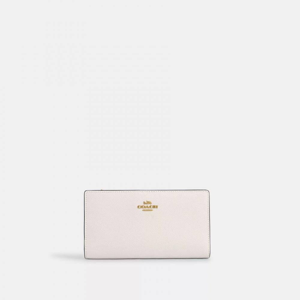 Coach Slim Zip Wallet Gold Chalk