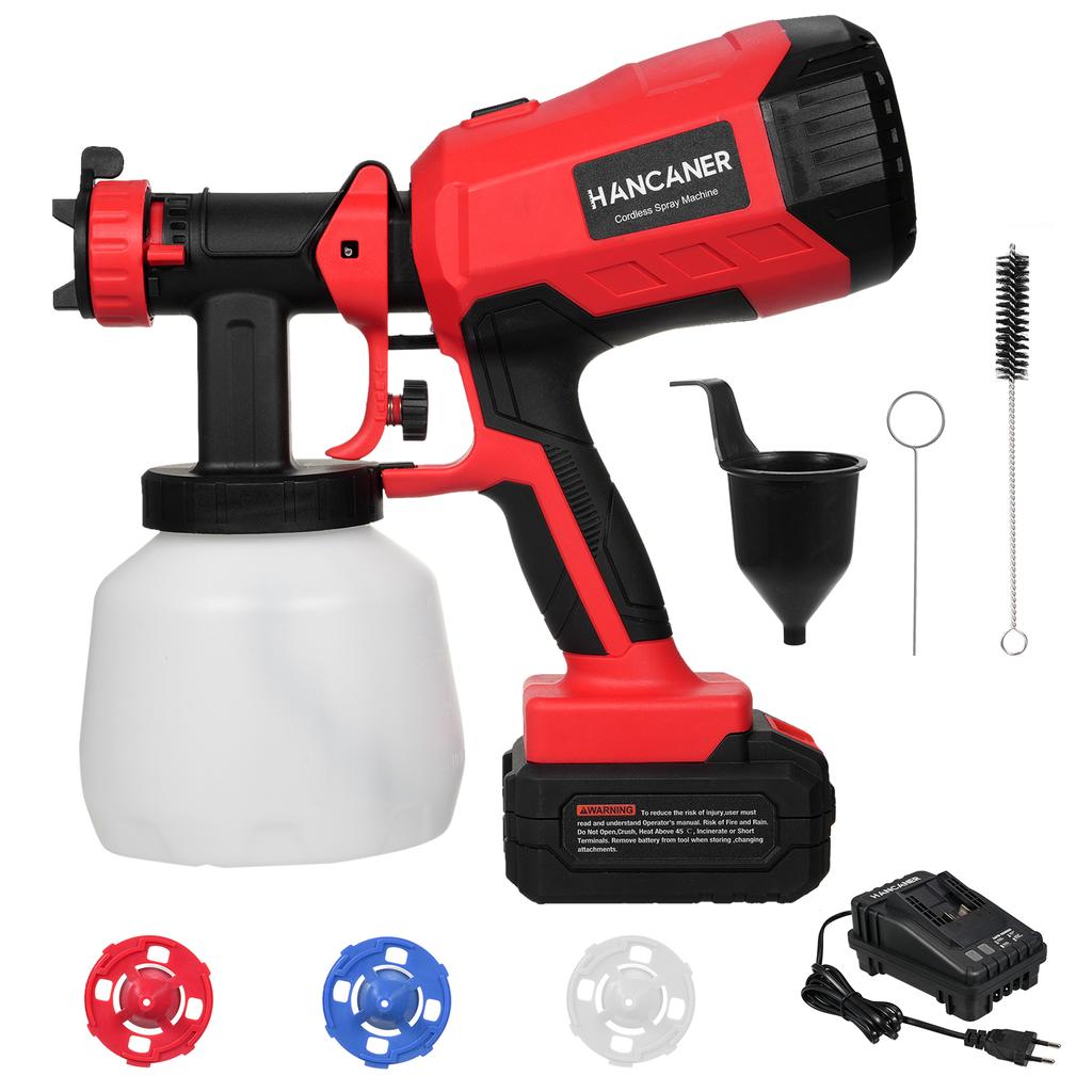 Аккумуляторный распылитель краски Распылитель краски на 1200 мл с аккумуляторами емкостью 4000 мАч Распылитель краски на 20 В с 3 аккумуляторами