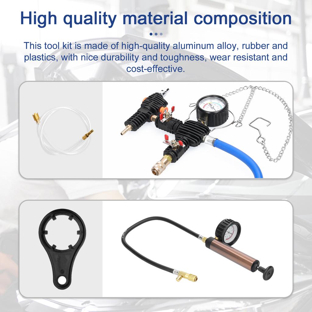 34-Piece Universal Radiator Pressure Tester Kit Automotive Vacuum Cooling Sytem Refill Kit Leak