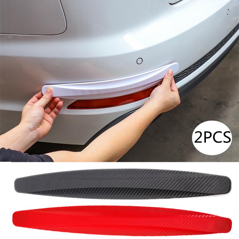 2PC Universal Anti-Collision Protector Rubber Auto Front And Rear Corner Bumper Cover Guard Lip Strip Sticker Accessories