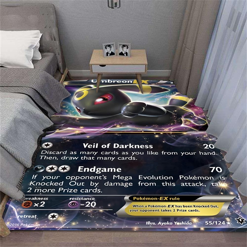  Pokémon Umbreon Nachtara Card Large Carpet for Bedroom Living Room Decor Man's Cave Bedside Rug Lounge Sofa Floor Mat