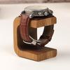 Wooden Watch Stand with Faux Leather Top Layer Nordic Style Decorative Ornament