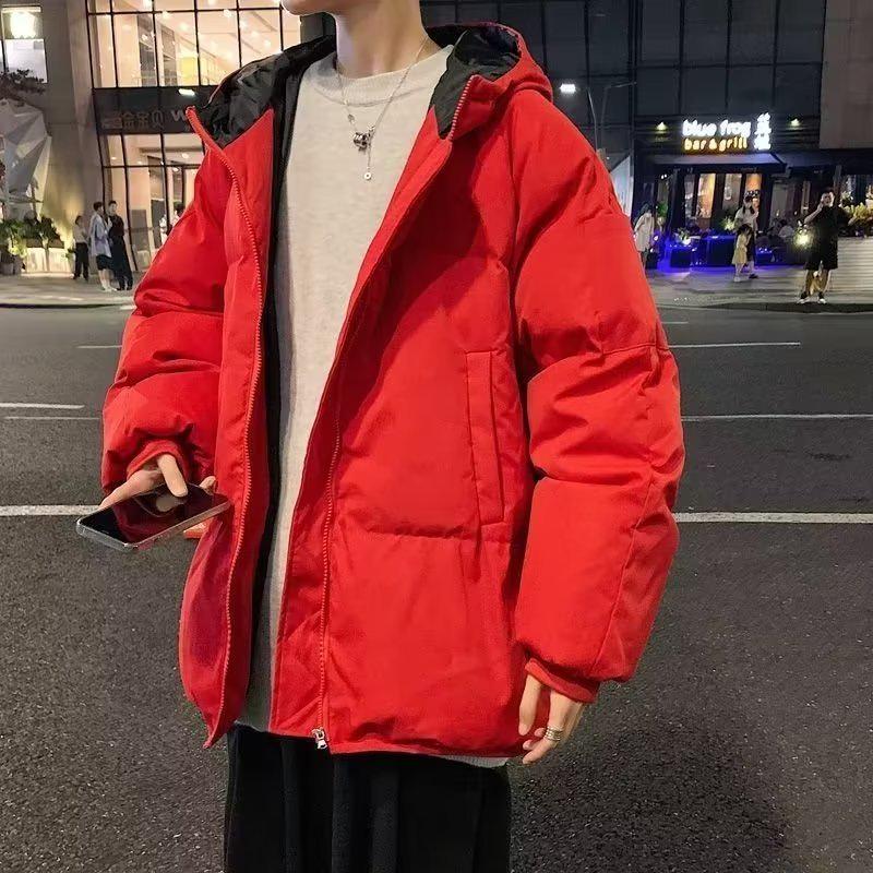 Мужская зимняя куртка из плотного хлопка большого размера - Верхняя одежда в гонконгском стиле для подростков