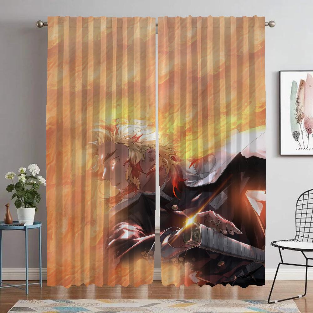 Современные шторы для гостиной для камеры Demon Slayer затемняющие шторы для домашнего интерьера шторы 2 шт. украшение на Хэллоуин