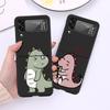 Милый роскошный чехол с изображением маленького динозавра для Samsung Galaxy Z Flip 3 4 5G Funda ZFlip 3, черный ПК с жесткой задней панелью для телефона