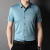 Летняя новая мужская рубашка с короткими рукавами, мужская рубашка для отдыха с лацканами без утюга