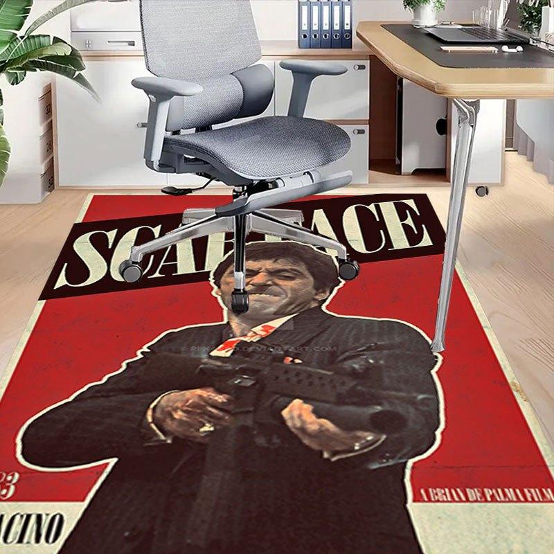 1pc Scarface Office Carpet Chair Mats Soft, Comfortable, All Season,Perfect for Home, Bedroom, or Office Decor, Perfect Gift for