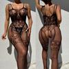 Sexy Fishnet Bra One-piece Crotchless Panty Set Erotic Body Stockings Women Hot Transparent Lingerie Porn Open Tights Underwear