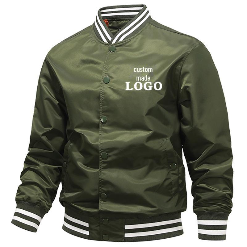 Стеганая бейсбольная летная куртка унисекс для весны, осени и зимы с индивидуальным логотипом и дизайном рабочей одежды команды.