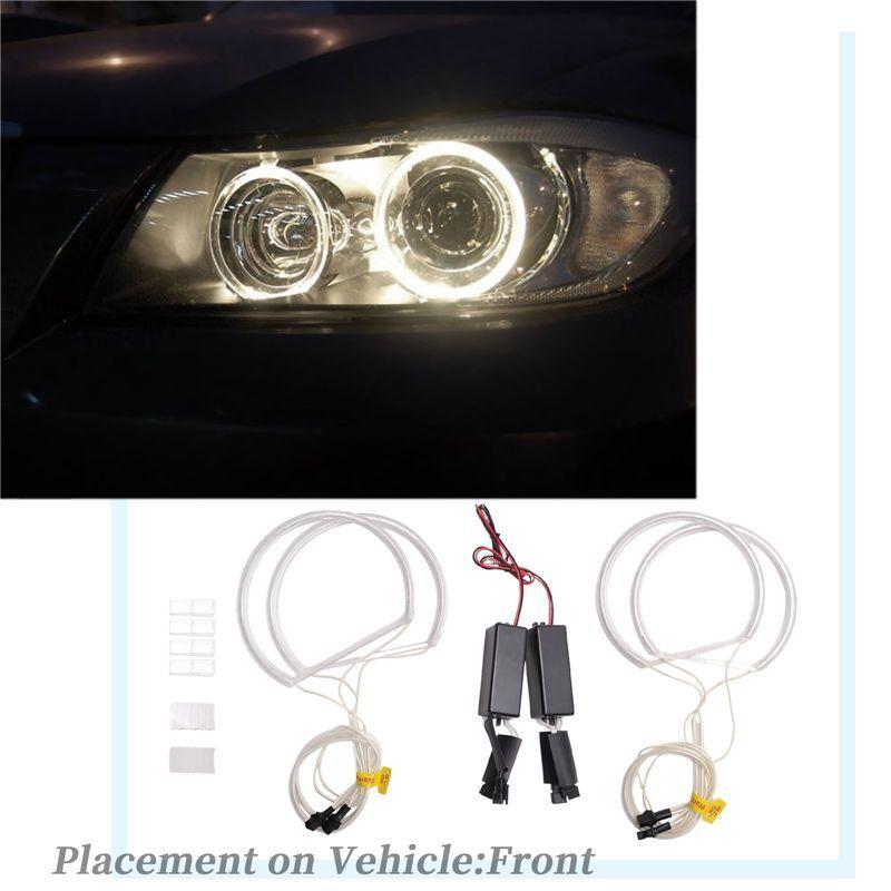 Authentic 4X Ccfl Angel Eye Halo Led Ring Light White Non-Projector For Bmw E46 3 Series
