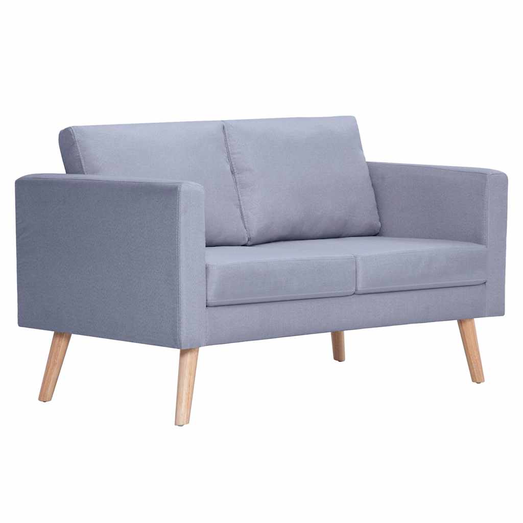 2 Seater & 3 Seater Sofa Set in Light Grey Fabric