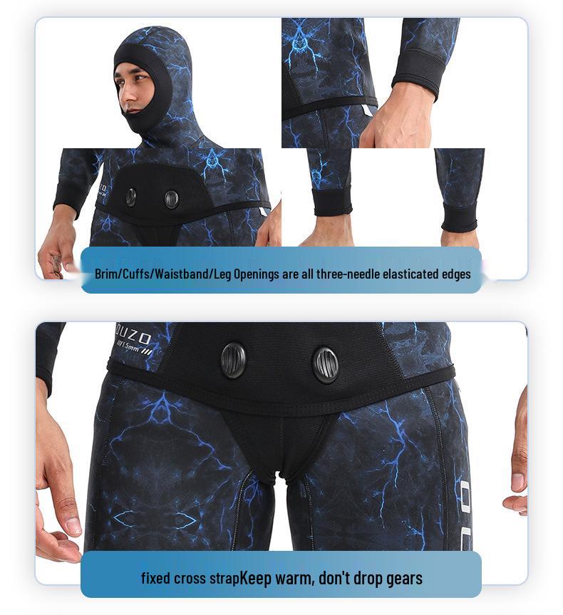 Men's 3mm Quick-Dry Hunting & Surfing Suit - Two-Piece Cold-Proof Sunscreen Freediving Suit