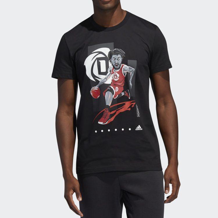 Adidas T Shirts Men's Black Crew Neck Moderate Straight Fit FM4773