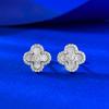 Jewelry Pure Light Luxury Four-Leaf Clover Earrings Daily Temperament