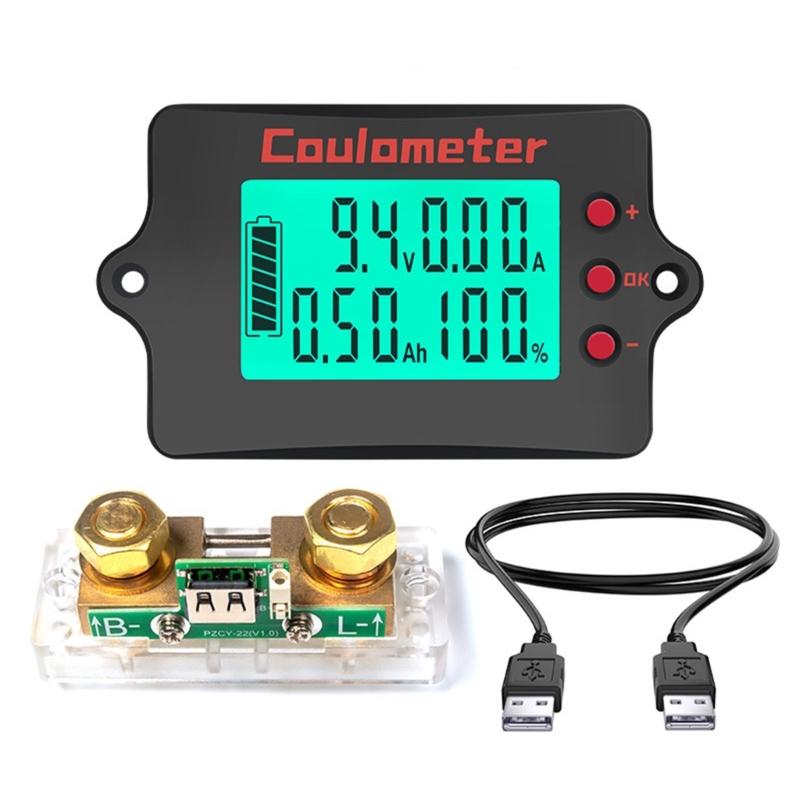 Single Screen Battery Coulomb Meter 8V to 120V Precise Amp Meter for Efficient Charging Management