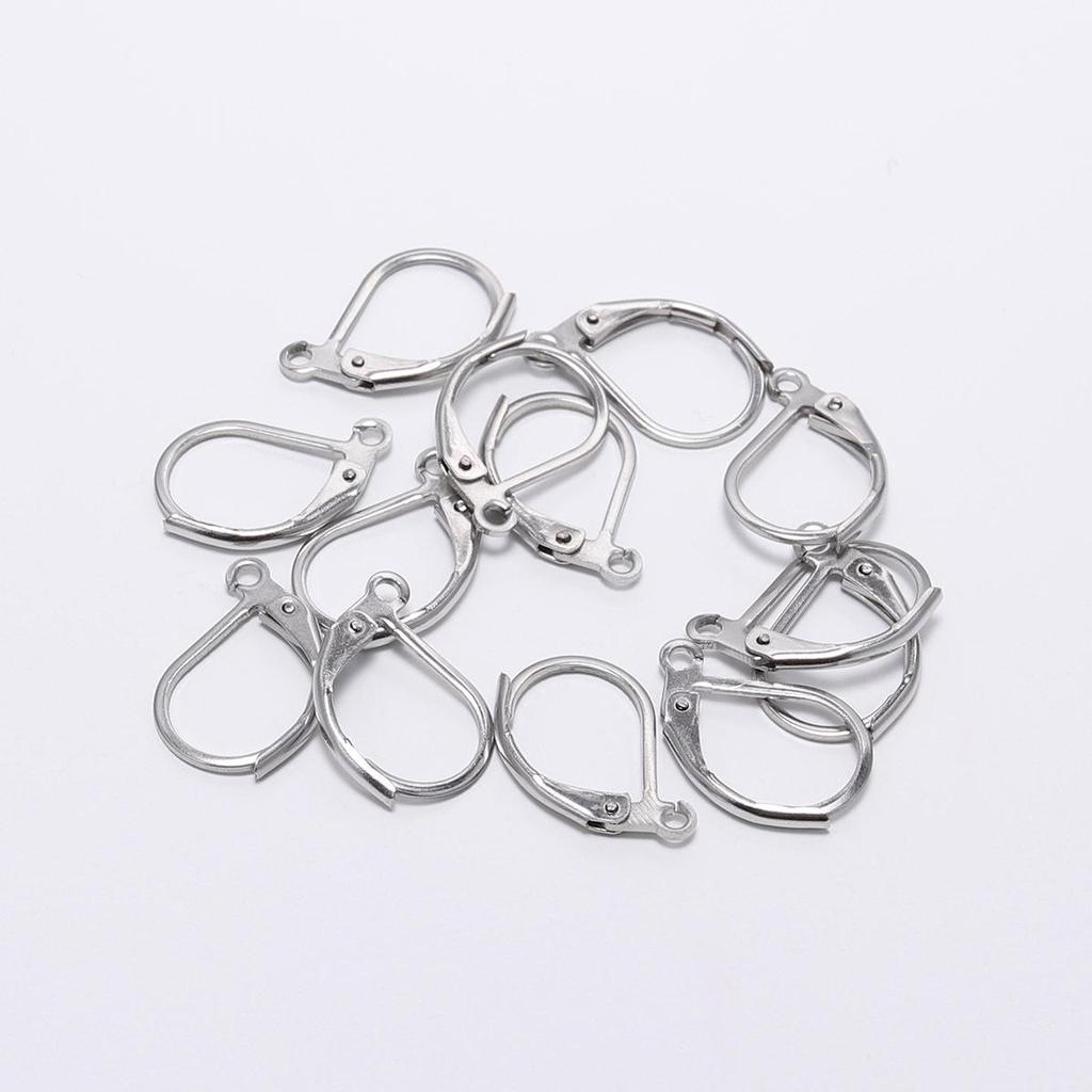 Крючки для серег и фурнитура из нержавеющей стали: Французские D-образные проволоки, клипсы, манжеты и ювелирные DIY-аксессуары