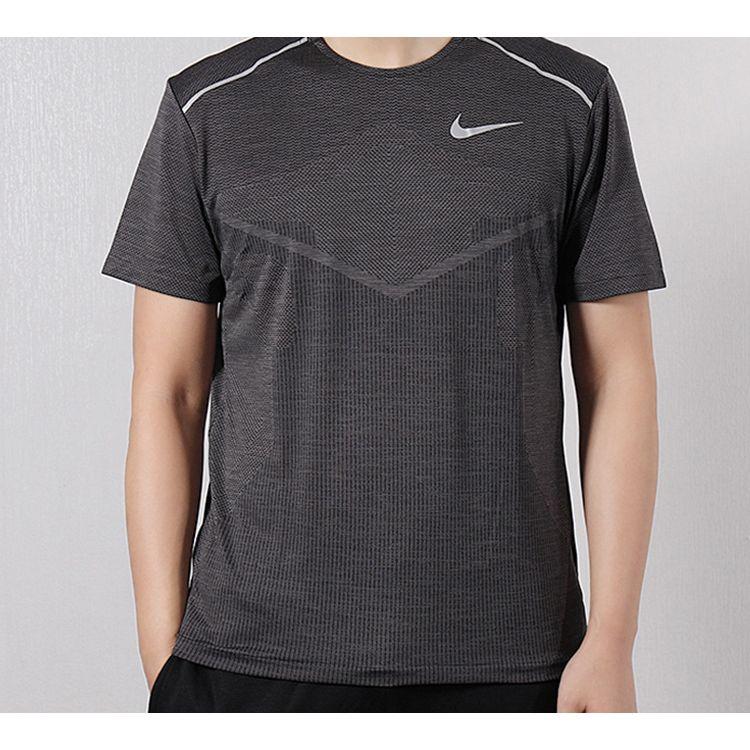 Nike Мужская футболка с короткими рукавами для бега Techknit Ultra Reflective, серая AJ7616-010