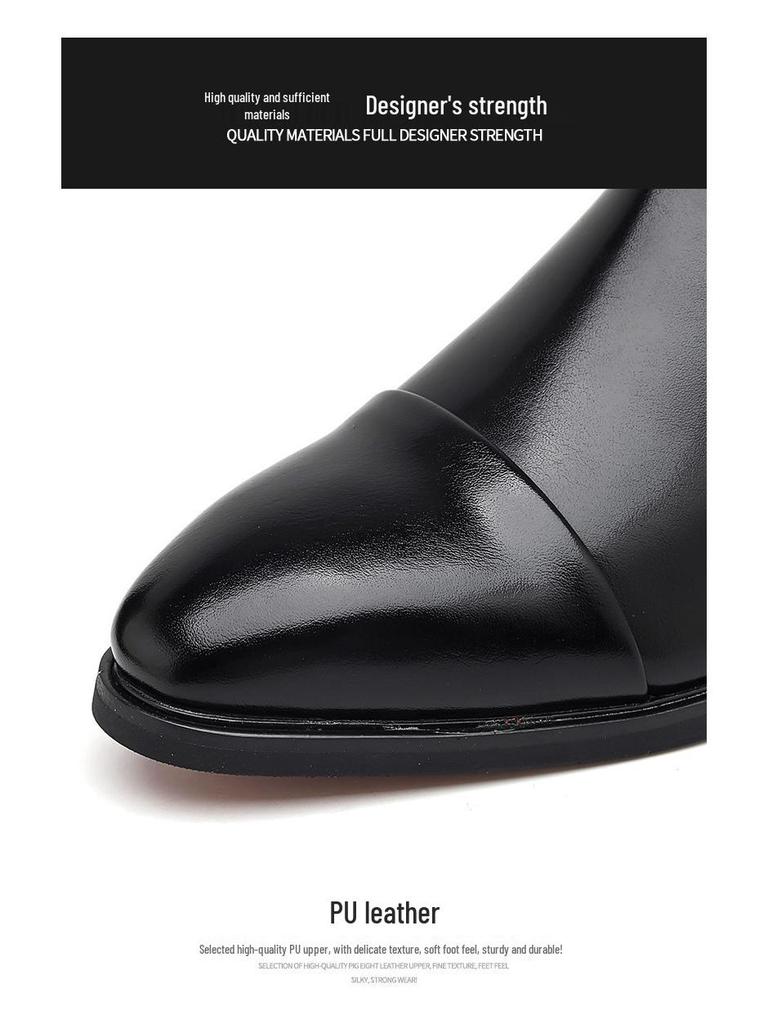 Мужские красные кожаные челси на высокой платформе с острым носком - Повседневные ботинки в стиле Мартин, доступны большие размеры