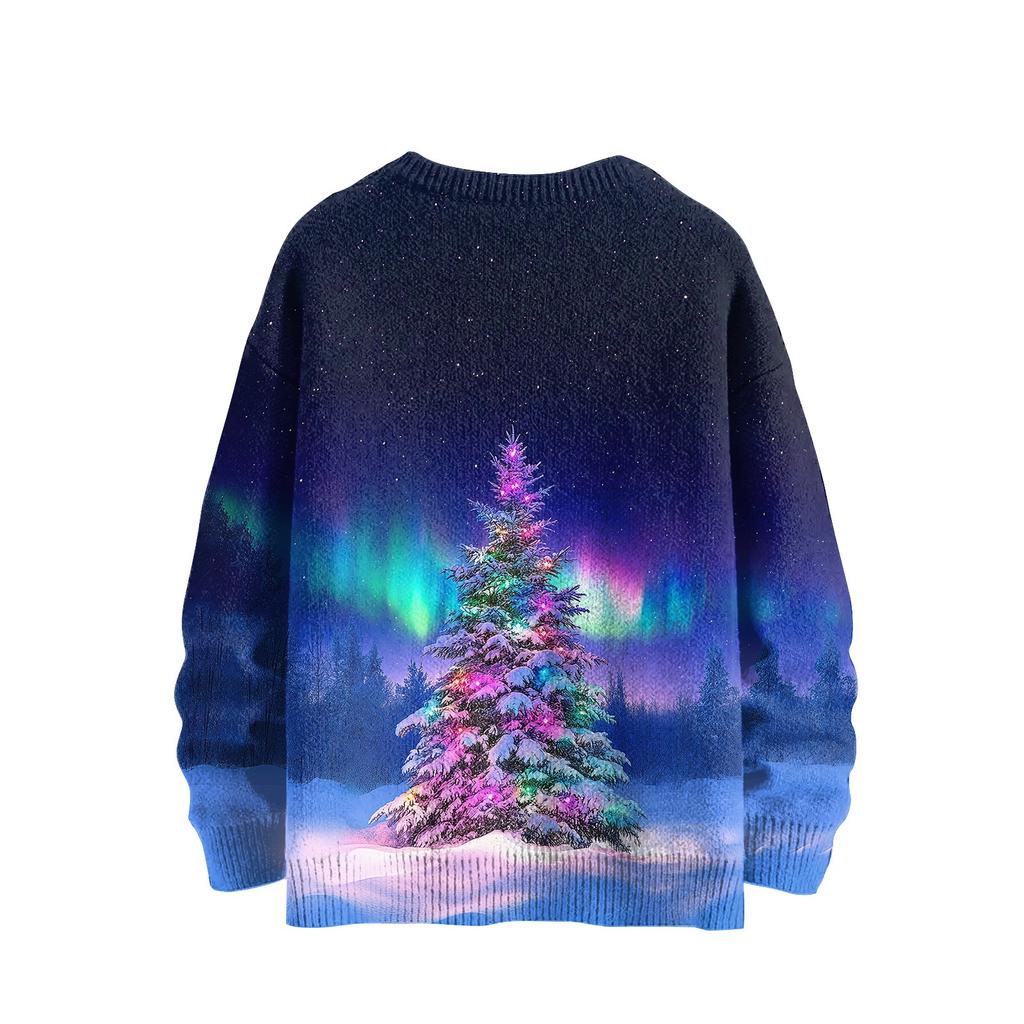 Рождественские толстовки для женщин Вязаный свитер Милая рубашка Осенний свитер с круглым вырезом Топы