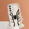 Black Spider Web Pattern Square Silicone Phone Case for iPhone Samsung Galaxy Xiaomi Redmi POCO HUAWEI Honor Shockproof Protection Rubber Cover