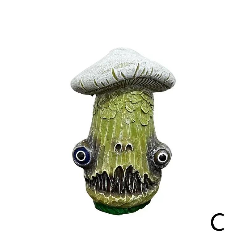 Творческий Новый Хэллоуин Череп Гриб Скульптура Монстр Смоляные Поделки Смешные Украшения Для Дома Сада Офис Настольные Миниатюры