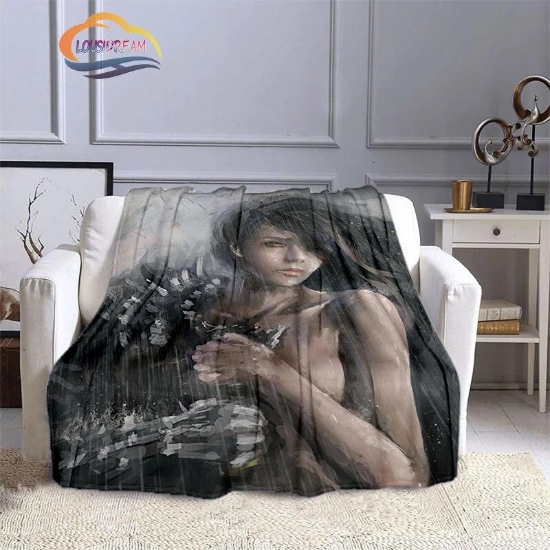 Ghost Blade Blanket 3D Printing Sexy   by Wolp Flannel Cashmere Blanket Girl Gift Beautiful Cartoon Girl