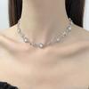Punk Rivet Cross Clavicle Chain Choker Necklace for Men & Women
