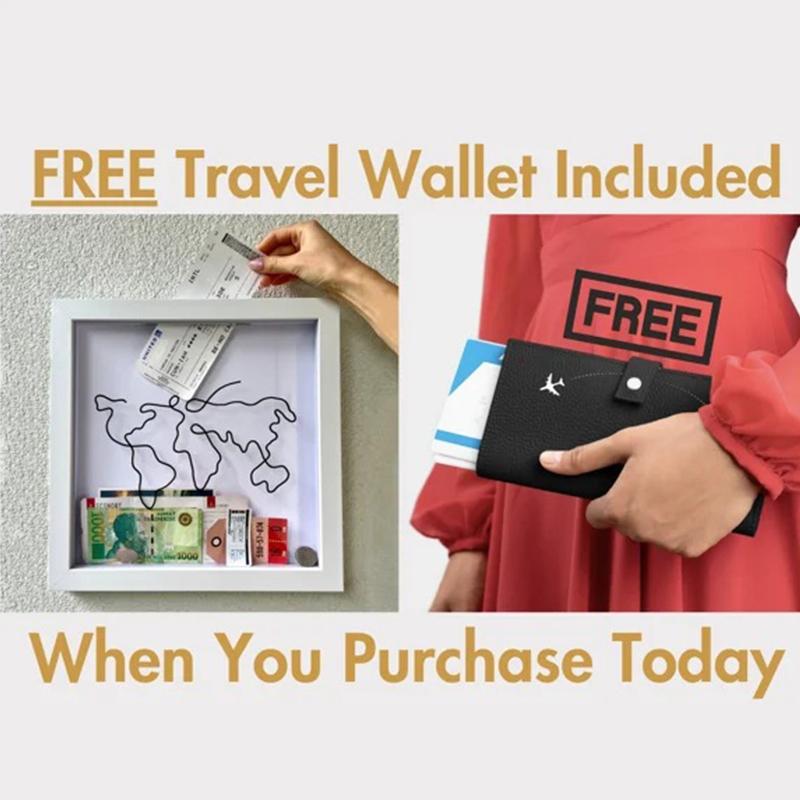 1PC Souvenirs Photo Frames Map Box Adventure Archive Boxes Adventure File Box Money Box For Postcards Ticket Organizer Travel